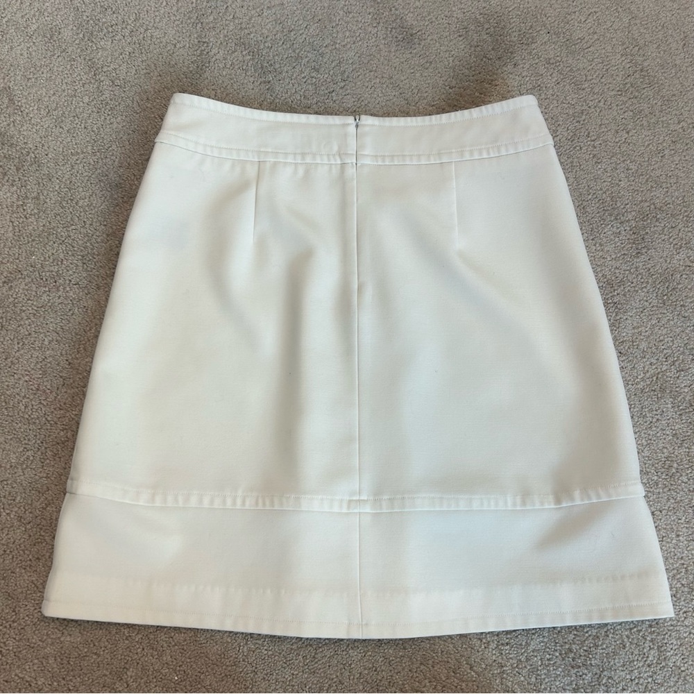 Sandra Angelozzi ivory light cream skirt front pleat Sz 38 - Picture 4 of 12